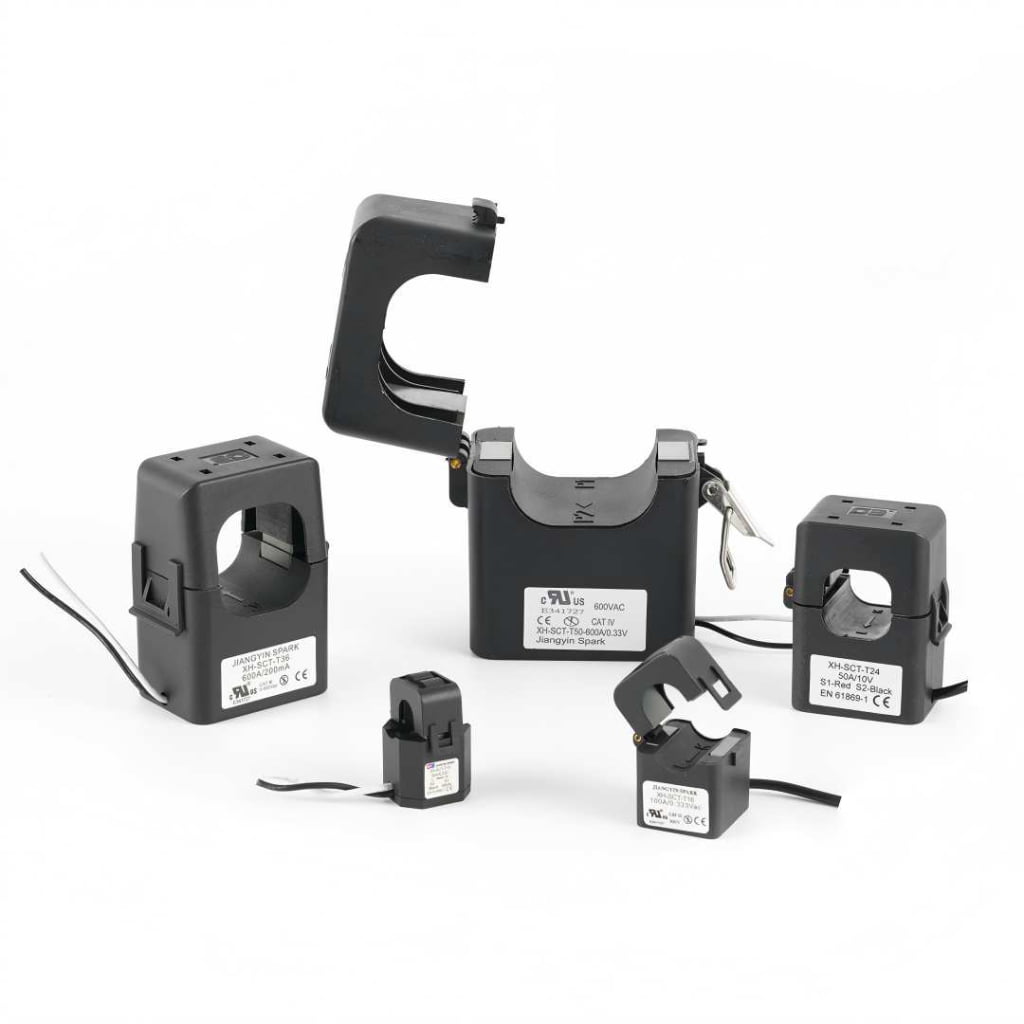 Split core current sensor hinged