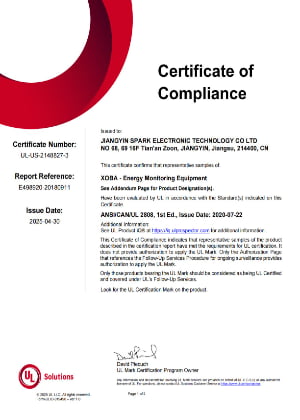 UL 2808 E498920 Product Certificate