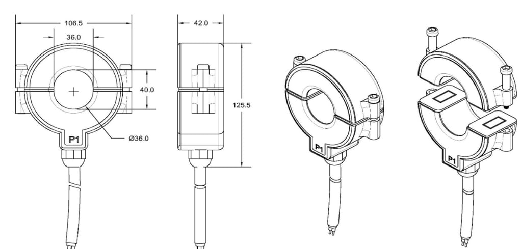 Waterproof Split core Current Transformer FSCT-36